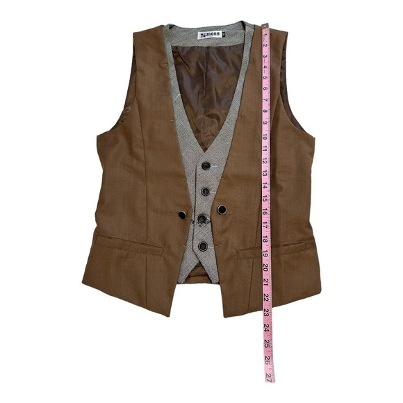 JBoom Single Breast Double Layer Waistcoat Vest - Size Medium - Picture 7 of 9